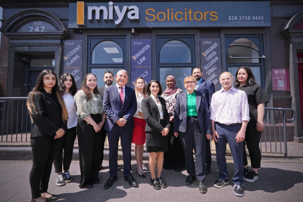 The Miya Solicitors team outside the London office